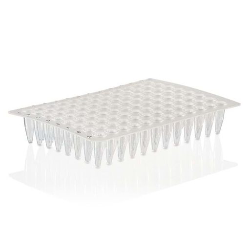 [SK-TP151] B-Frame Rigid 96w PCR Plate, Semi-Skirted, A12 notch, ABI style, White - 5x10